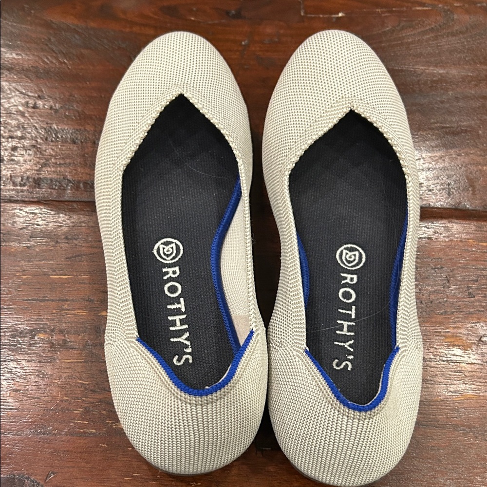 Rothy's Women's Cream and Blue Flats